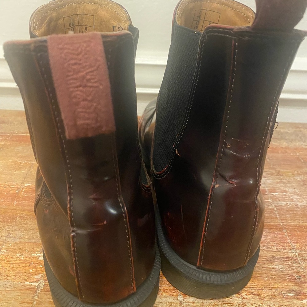 Dr. Martens Brown Leather Chelsea Boots with Red Patina - Picture 5 of 12